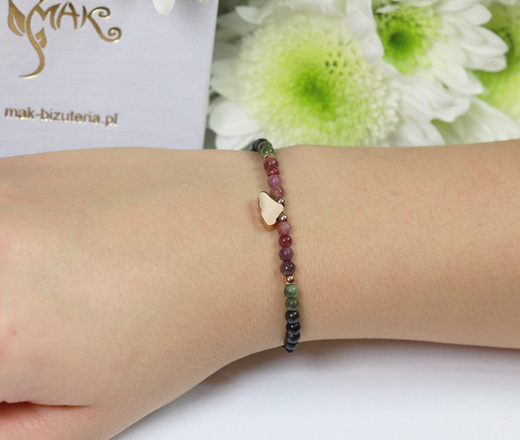 1733/7 bransoletka z chmurką grawerowaną i turmalinem