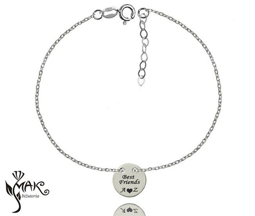 Nk745 naszyjnik grawerowany laser celebrytka kółko srebro 925