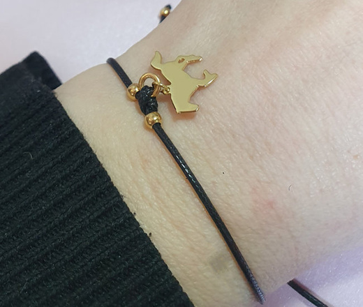 1336 BRANSOLETKA Z GRAWEREM złota na sznureczku