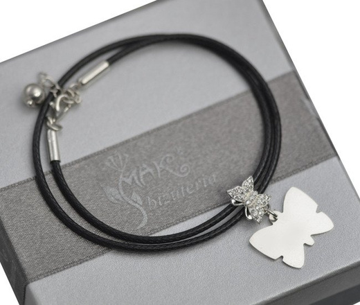 BR486 BRANSOLETKA Z GRAWEREM, BRANSOLETKA GRAWEROWANA motyl