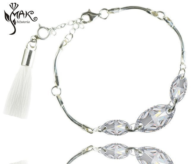 781 bransoletka z grawerem srebro 925 SWAROVSKI EL.