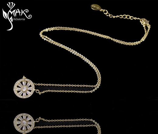 Kpl 655/28 KOMPLET kółeczka z cyrkonią złote