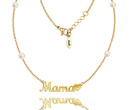 1645/3 naszyjnik dla mamy z napisem perły naturalne