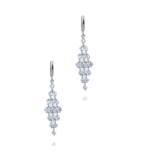 Kol  599/237 KOLCZYKI  kryształy białe złoto crystal