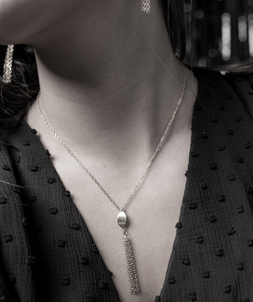 1451 bransoletka srebrna 925 chwost z łańcuszkami