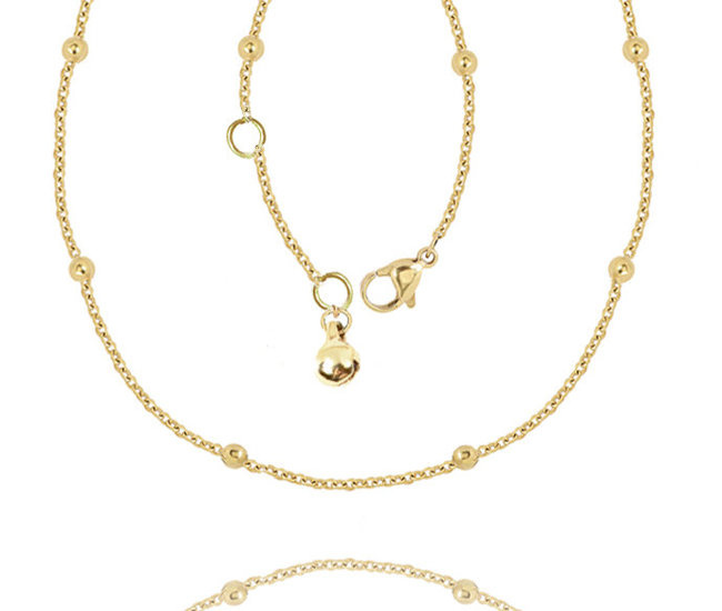 1326/34 naszyjnik pozłacany stal szlachetna kuleczki dzwoneczek