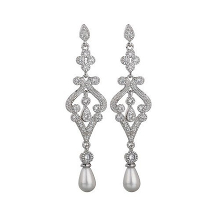 KOL 599/873 KOLCZYKI srebrne wysadzane cyrkoniami z perłą