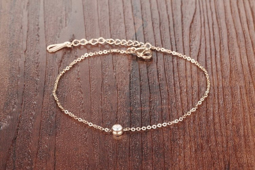 BR599/738 BRANSOLETKA na rękę stal pozłacana cyrkonia