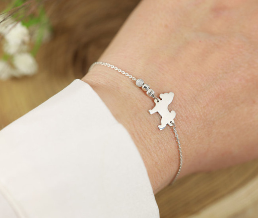 1438 bransoletka srebrna 925 grawerowana piesek chihuahua