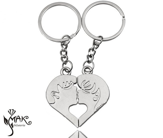 Bk918 BRELOKI DO KLUCZY Serce dziewczyna chłopiec