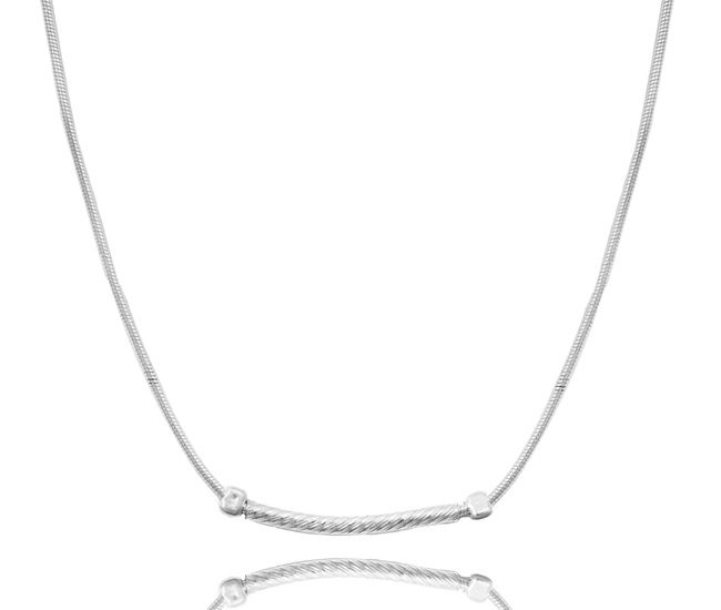 1302 naszyjnik srebrny 925  z rurką