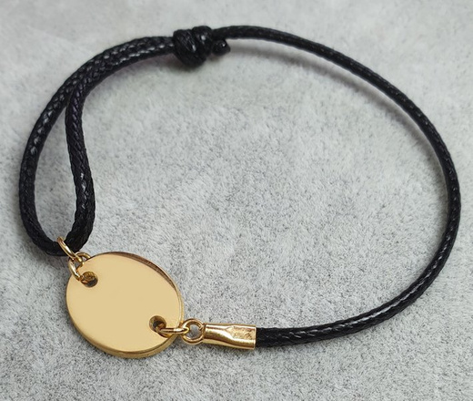 1123 bransoletka grawerowana ze złotym owalem