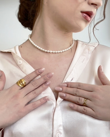 1751 bransoletka pozłacana z perłami naturalnymi