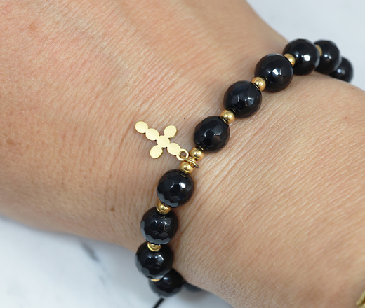 bransoletka różaniec pozłacana na sznureczku 1841/2