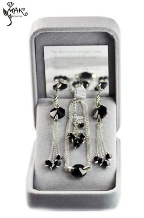 KPL794 biżuteria Swarovski KOMPLET kryształy + pudełko z grawerem