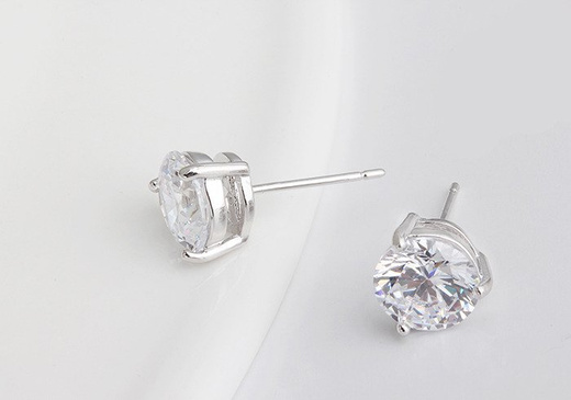 Kol 599/636 kolczyki wkrętki z białą cyrkonią