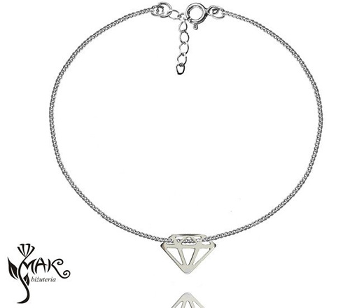 BR757 BRANSOLETKA diament 100% SREBRO 925