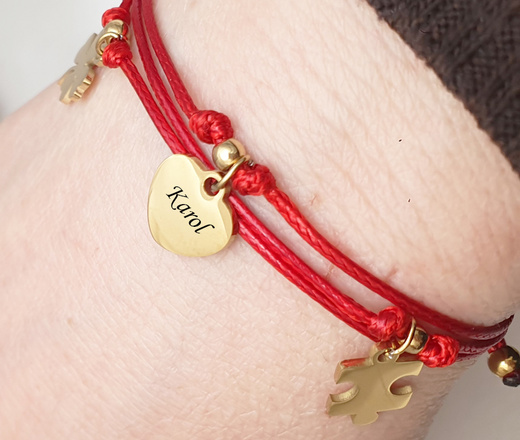 Bransoletka złocona z grawerowanymi charmsami 1785