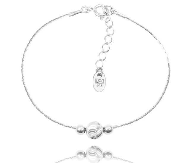 1306/1 bransoletka srebrna 925 z kuleczkami