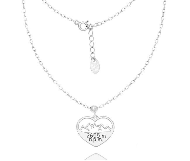 1265 naszyjnik srebrny 925 serce góry z grawerem