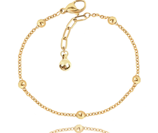 1326/34 bransoletka złota stal szlachetna kuleczki dzwoneczek