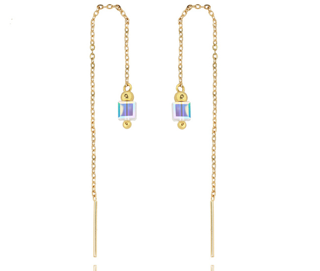 1428 kolczyki pozłacane z kosteczkami Swarovski El.