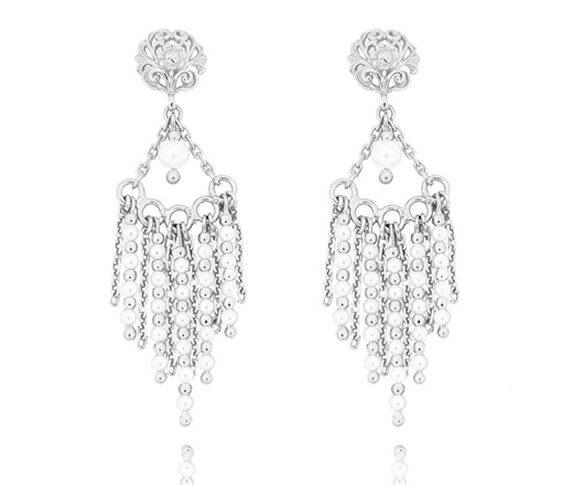 1497 komplet ślubny srebrny 925 z perełkami