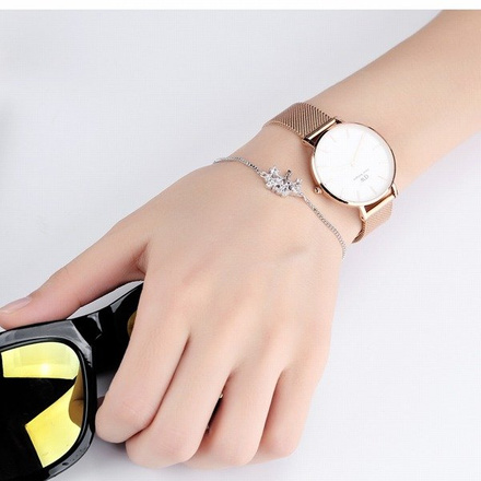 Br 599/771 BRANSOLETKA drzewko szczęścia, wysadzana cyrkoniami