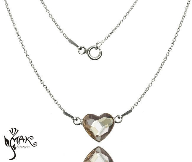 NK552 NASZYJNIK SWAROVSKI 10 MM light silk