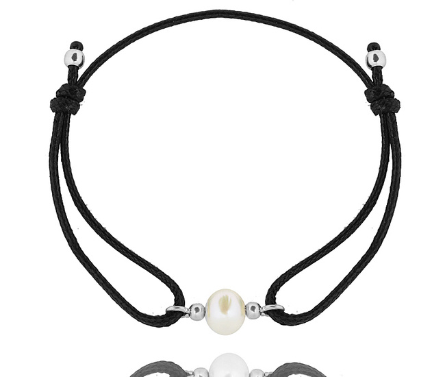 1448 bransoletka srebrna 925 perełka naturalna