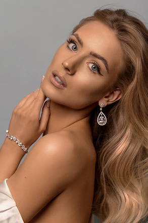 Kol 1291/7 Kolczyki z cyrkoniami ażurowe łezki