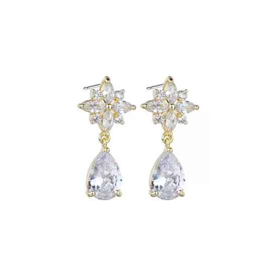 Kol 599/1041 KOLCZYKI pozłacane cyrkonie crystal