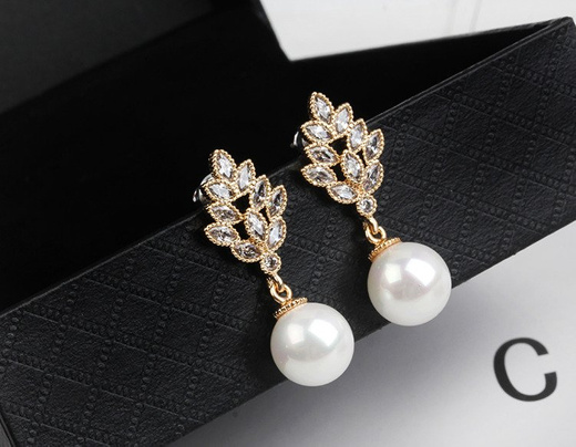 Kol 599/928 kolczyki ślubne pozłacane z cyrkoniami