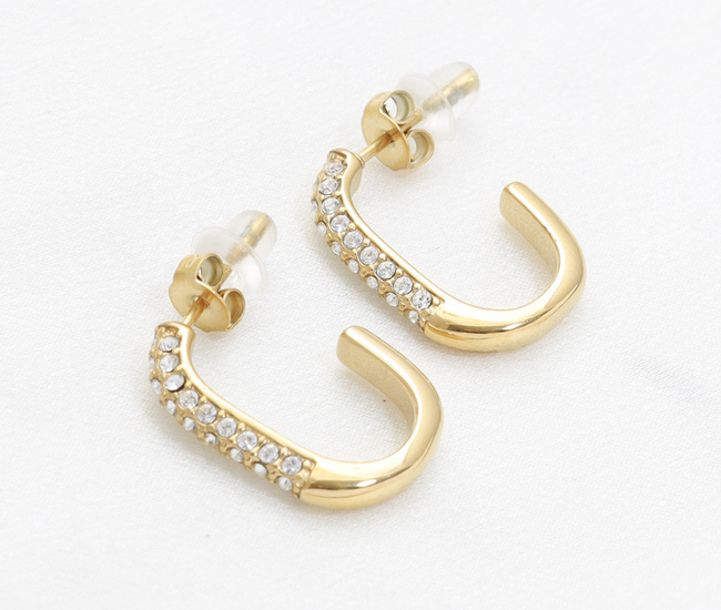 Kolczyki z cyrkoniami, pozłacana stal szlachetna 1857/32