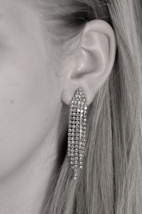 Kol 599/88 KOLCZYKI kryształy białe złoto