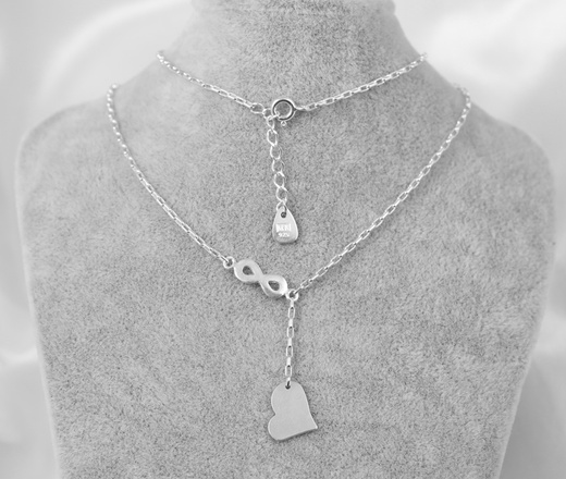 1606 naszyjnik srebrny 925 naszyjnik serce infinity z grawerunkiem