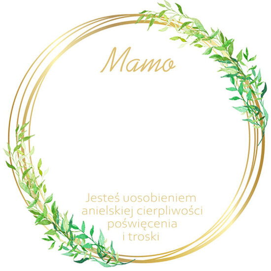 Liścik nr.3  z cytatem oraz okienkiem dla Dla Mamy