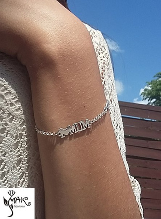 BR936 BRANSOLETKA Swarovski El. dla mamy serce infinity