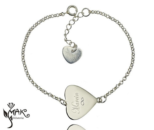 BR576/2 BRANSOLETKA Z GRAWEREM GRAWEROWANA SERCE