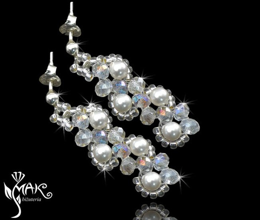 KOL424 KOLCZYKI  KRZYSZTAŁY, PEREŁKI Swarovski