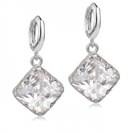 Kol  599/82 kolczyki  kryształy białe złoto