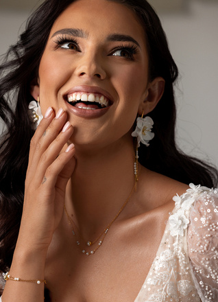 1666 naszyjnik ślubny pozłacany podwójny perły