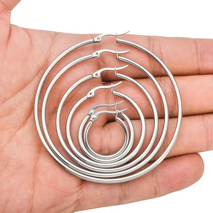 Kol 599/780 KOLCZYKI koła 6 cm, stal szlachetna. zapięcie zamknięte