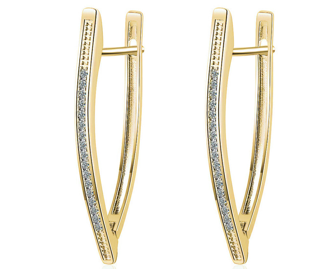 Kol 599/1052 KOLCZYKI pozłacane cyrkonie crystal