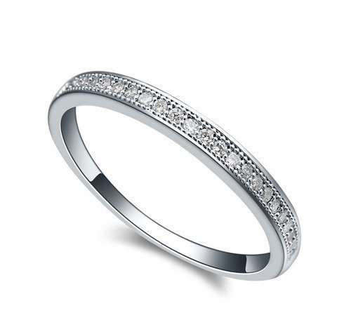 P599/443 PIERŚCIONEK obrączka cyrkonie roz. 17