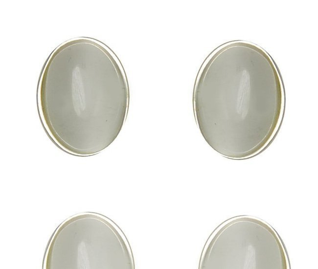 480/307  kolczyki srebrne owalne kocie oko