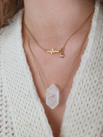 1320 naszyjnik linia życia z sercem srebrny 925 pozłacany