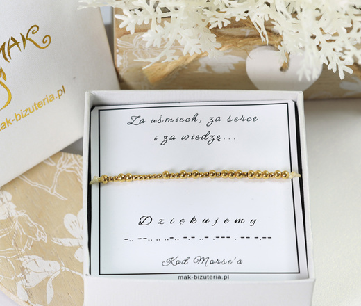 1730/3 bransoletka personalizowana alfabetem Morse'a "Dziękujemy"