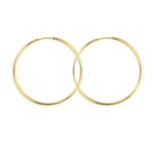 599/1022 Kolczyki koła złote 40 mm, stal szlachetna pozłacana