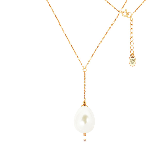 1452 naszyjnik srebrny 925 pozłacany perła